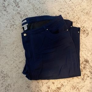Navy capri pants. From Catherine’s. The Sateen stretch size 32